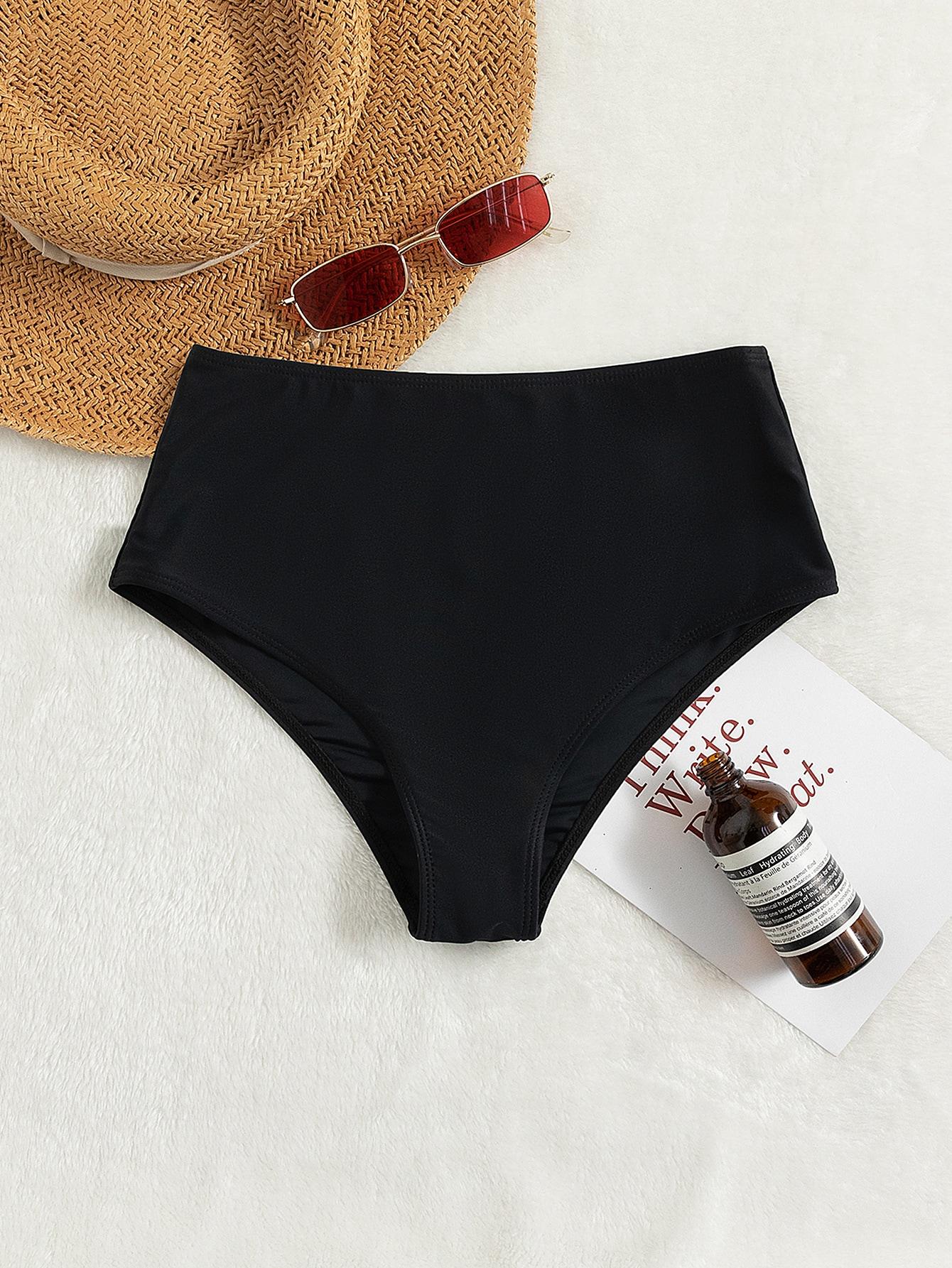 CZARNY DÓŁ OD BIKINI WYSOKI STAN