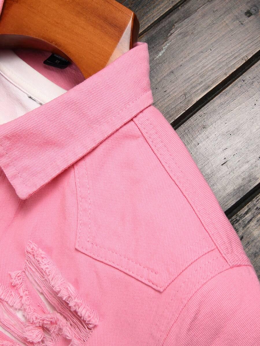 różowa koszula jeans