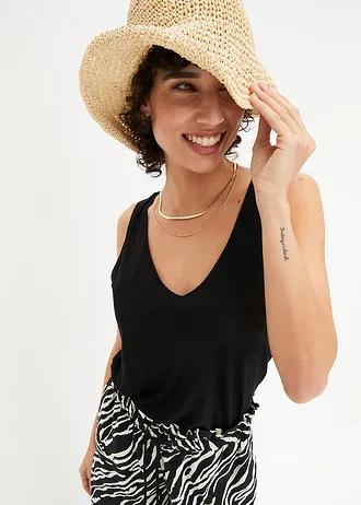 czarny top v-neck