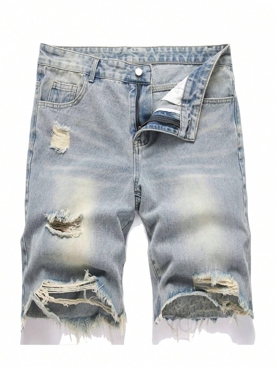 niebieskie spodenki jeans