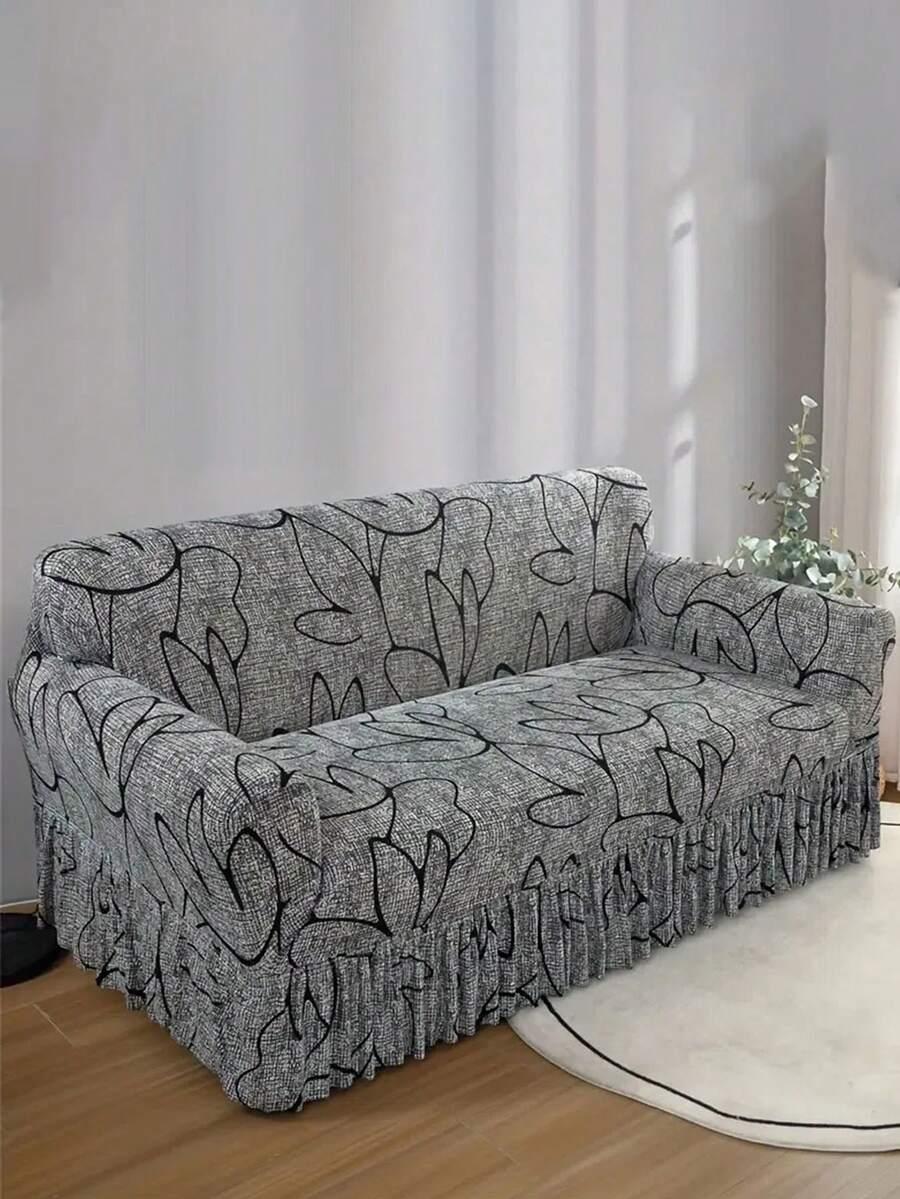 beżowy pokrowiec na sofę