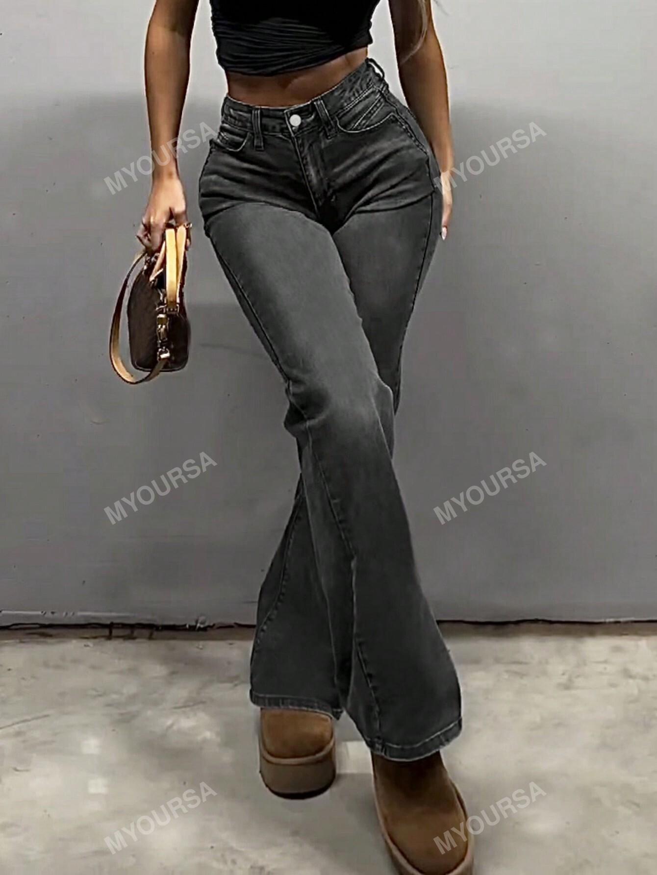 CZARNE SPODNIE JEANS