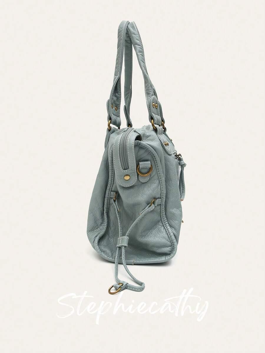 niebieska torba na ramie 38x29cm
