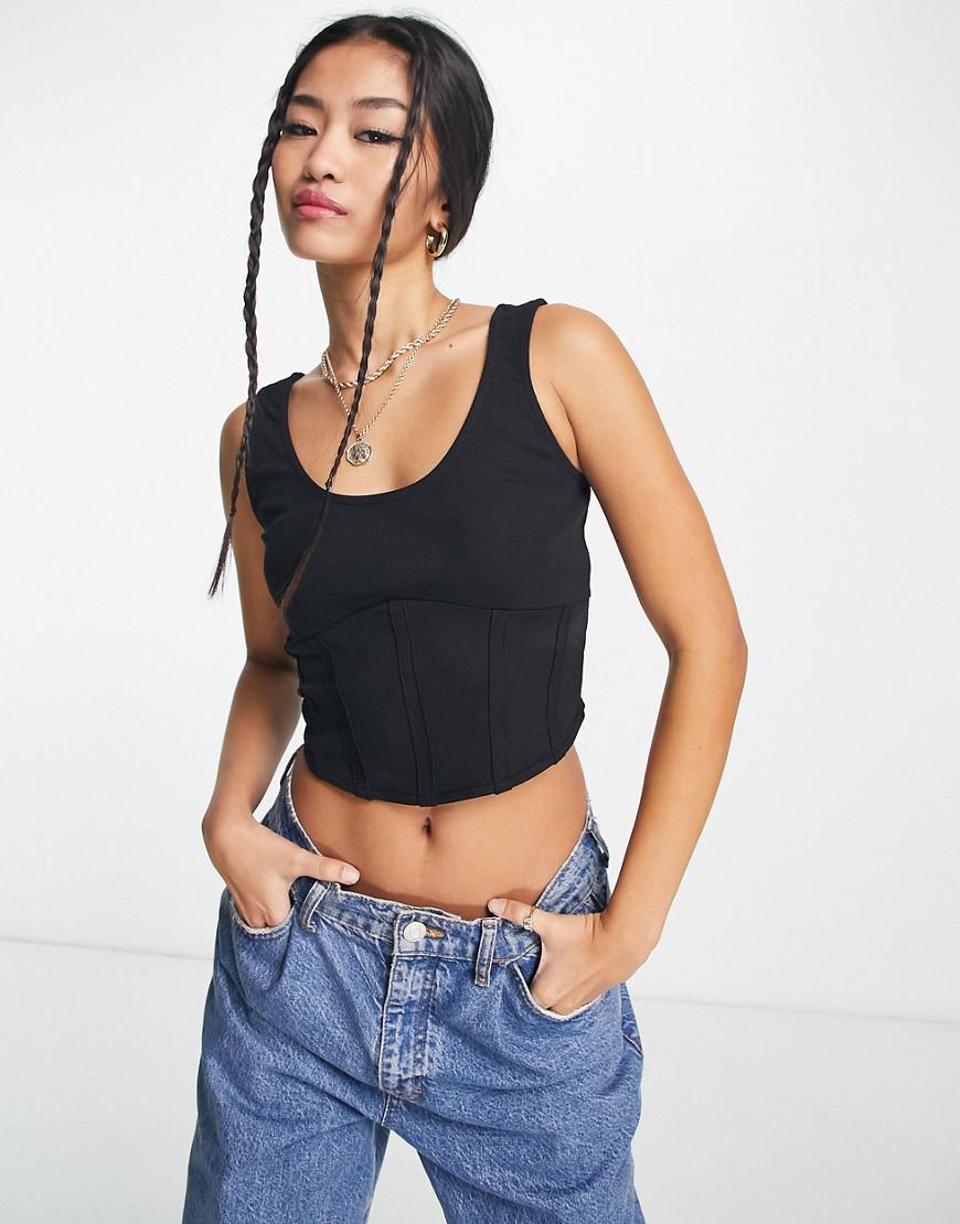 CZARNY CROP TOP