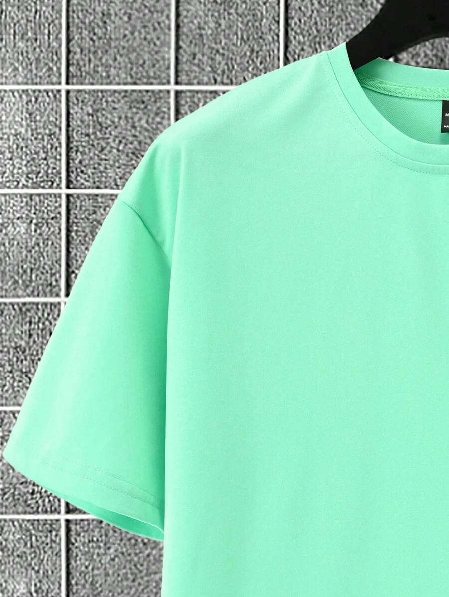 ZIELONY T-SHIRT OKRĄGŁY DEKOLT
