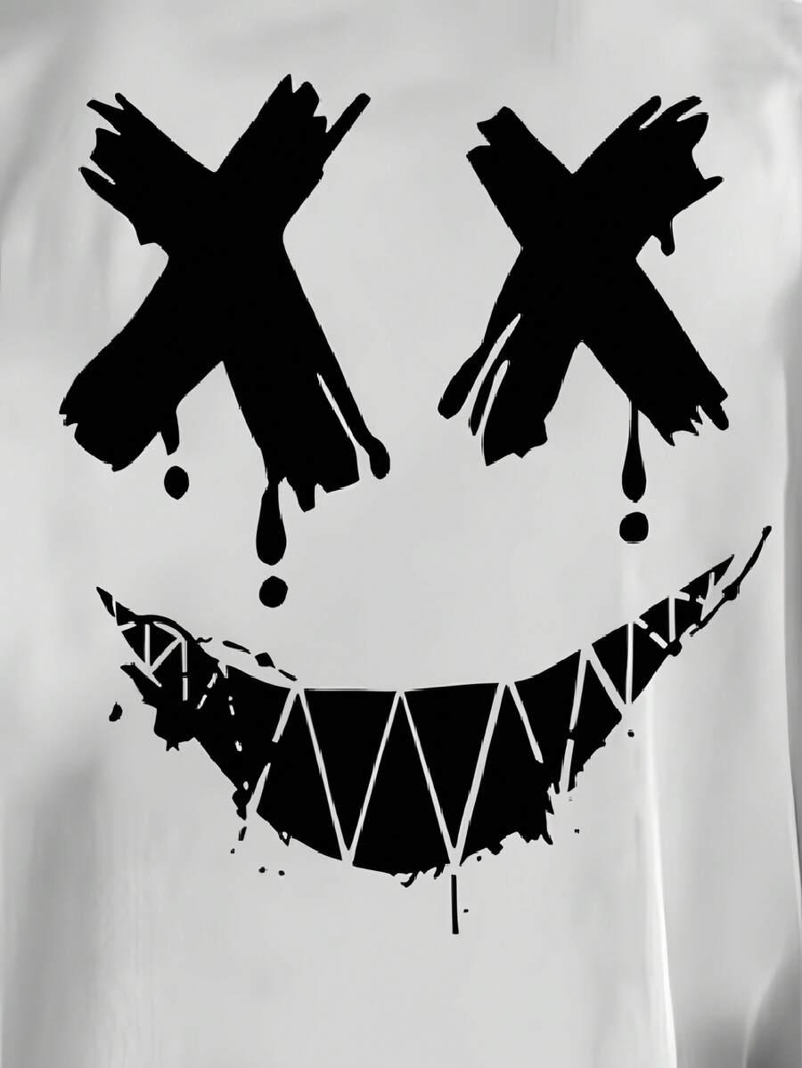 biały t-shirt oversize nadruk