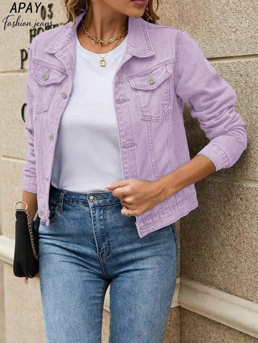 fioletowa kurtka jeans