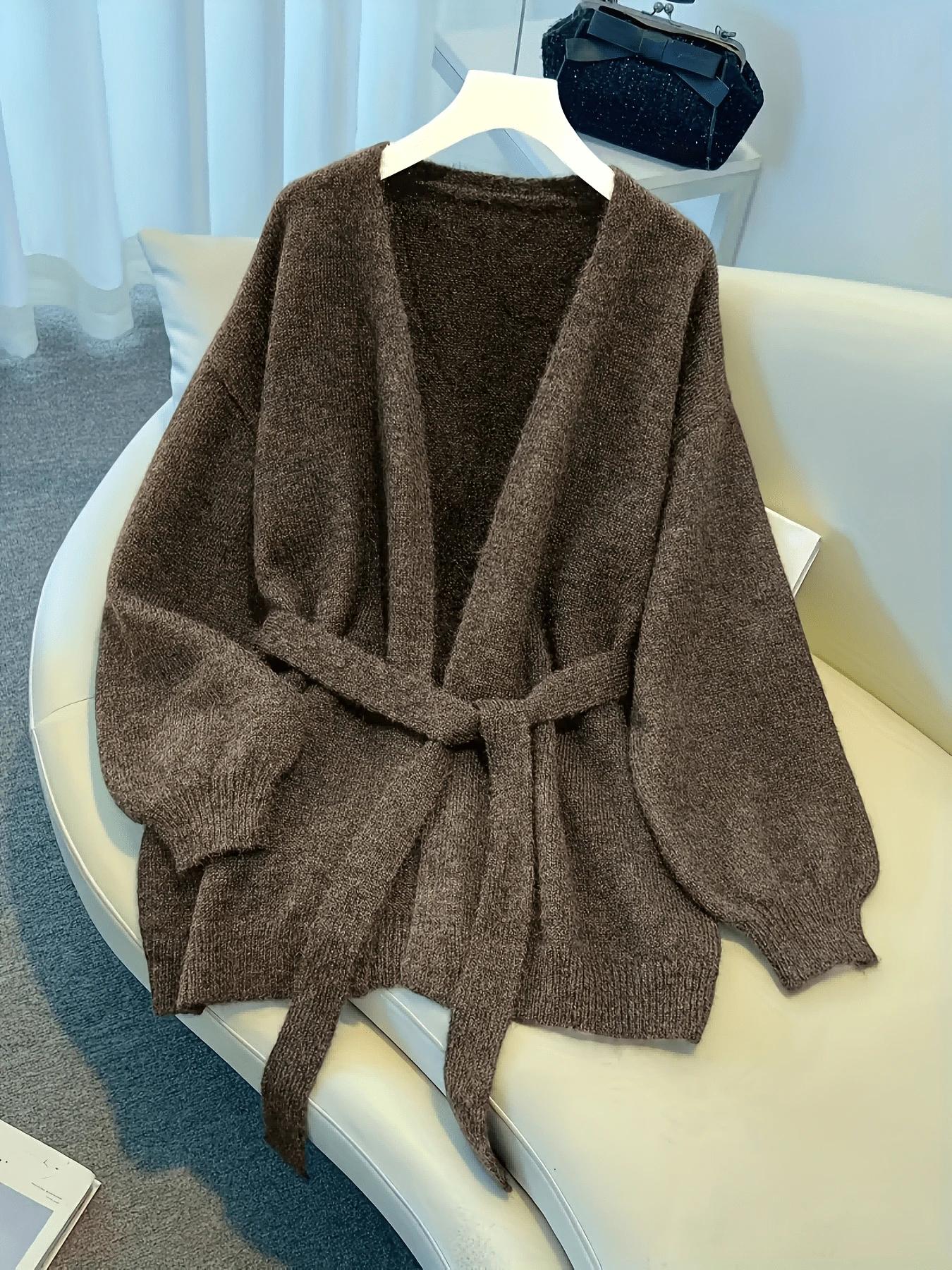 BRĄZOWY SWETER KARDIGAN 