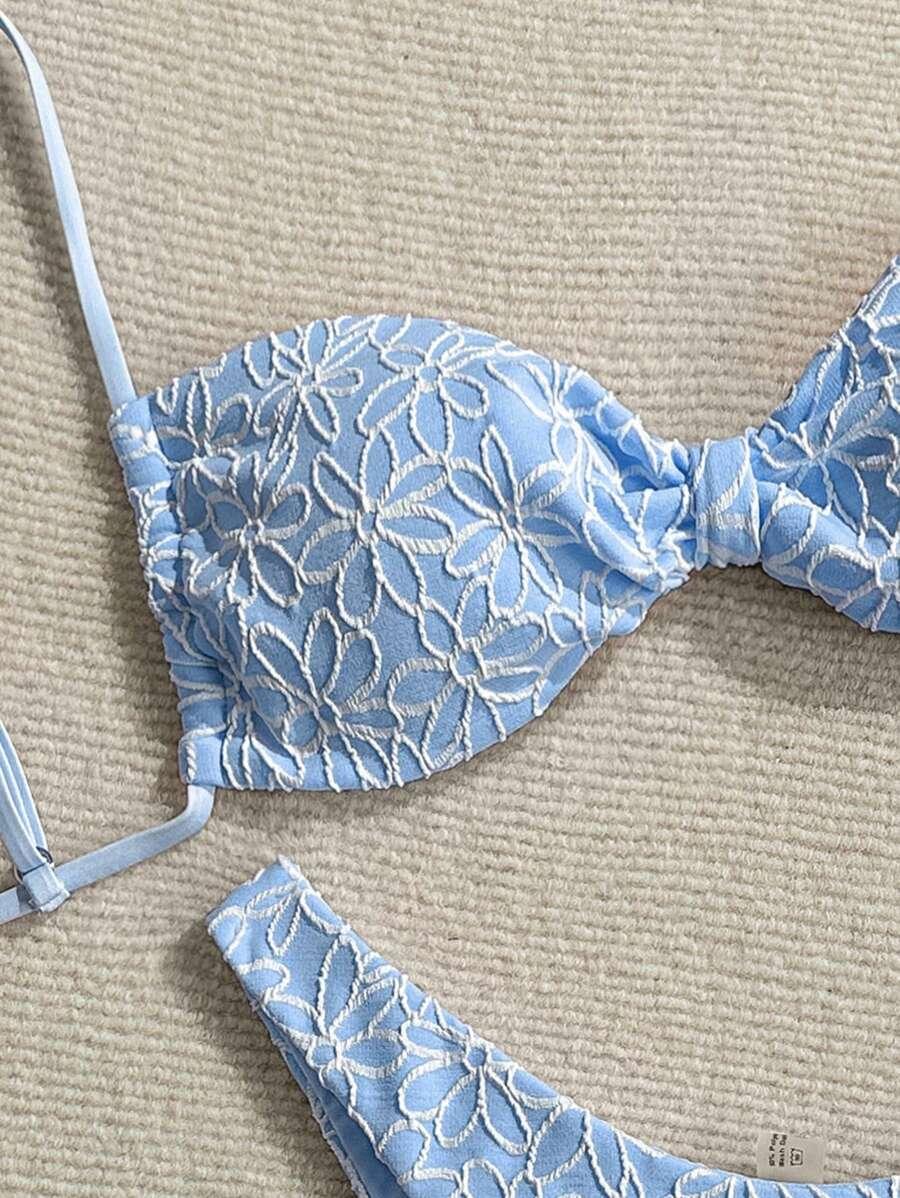 STRÓJ KĄPIELOWY BIKINI W KWIATOWY WZÓR