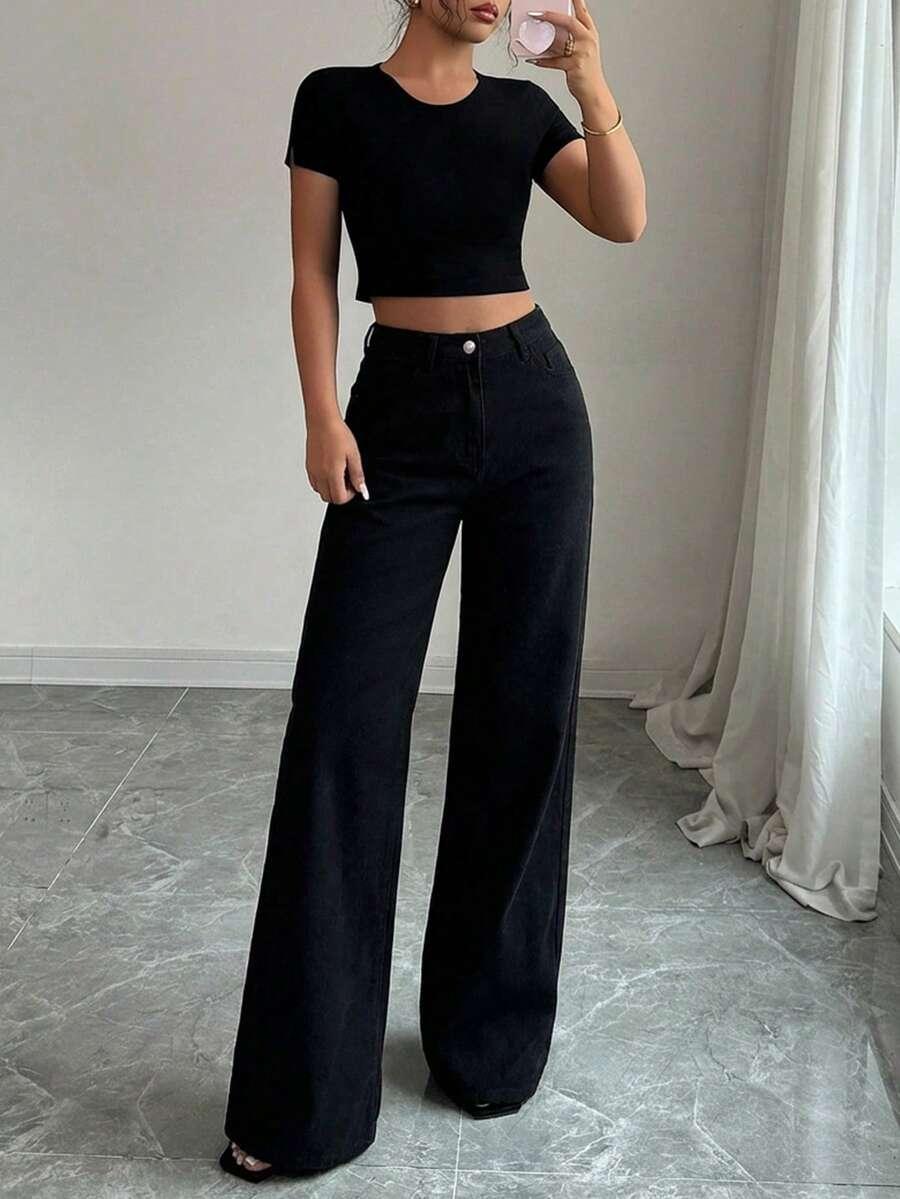 czarne spodnie jeans