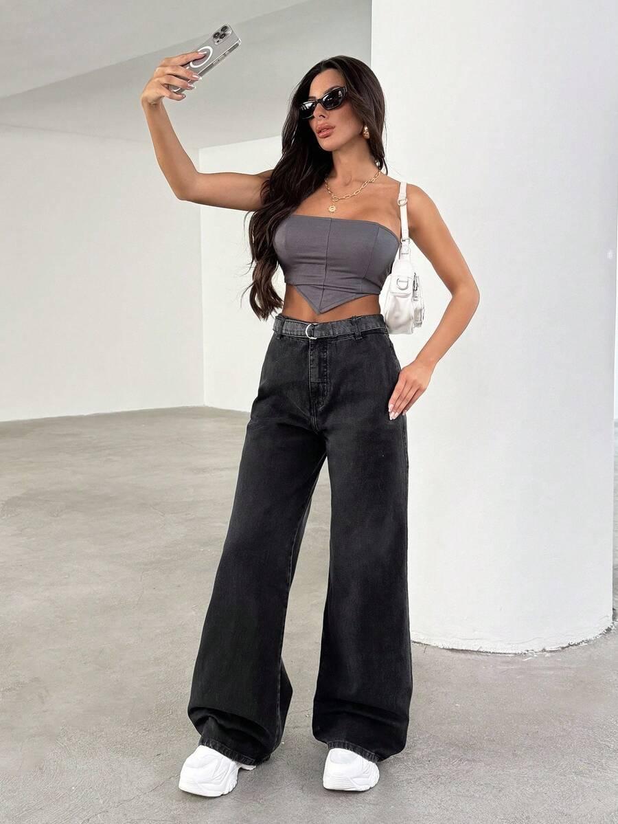 czarne spodnie jeans