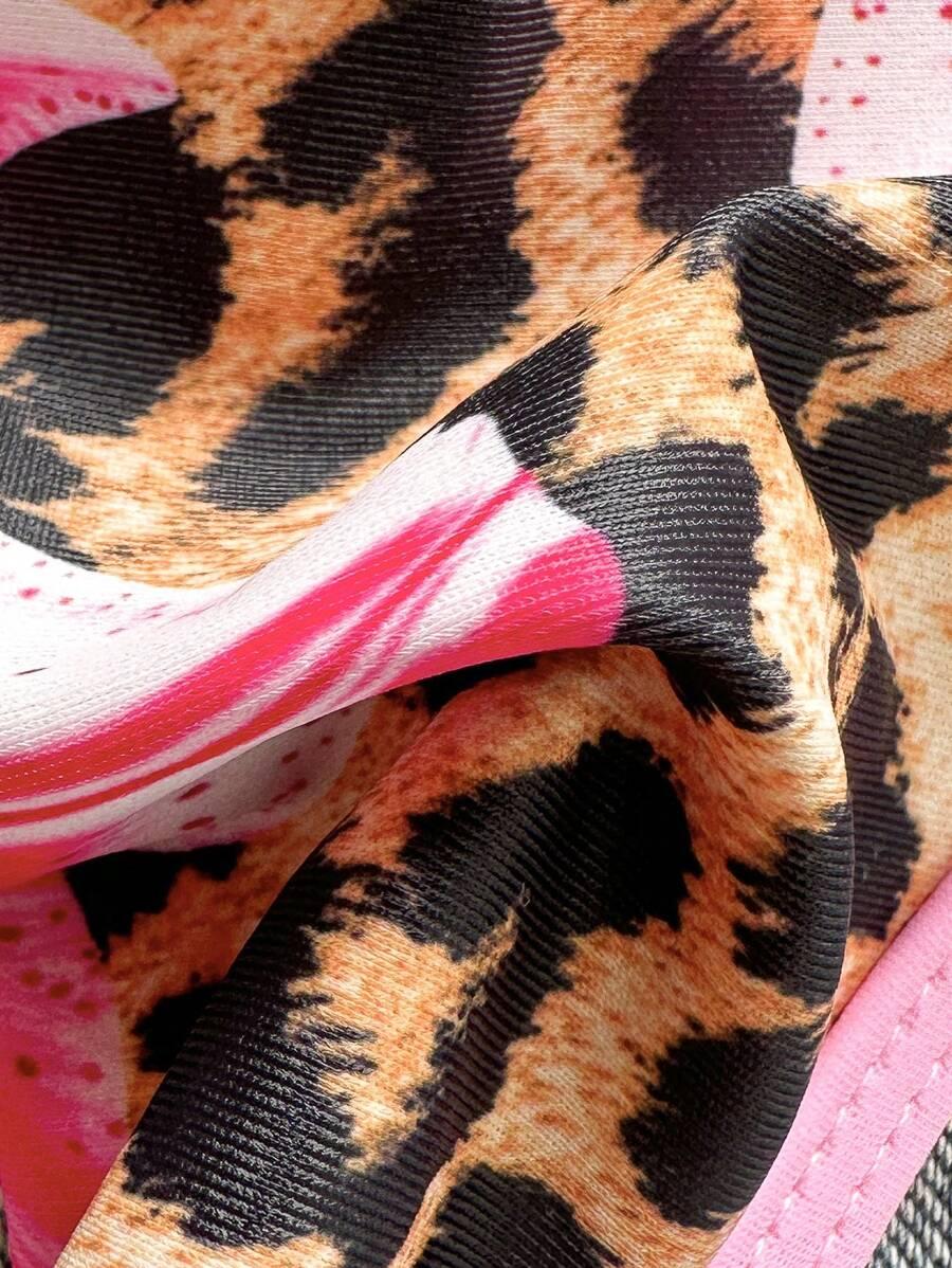 DWUCZĘŚCIOWY STRÓJ KĄPIELOWY ANIMAL PRINT KWIATY