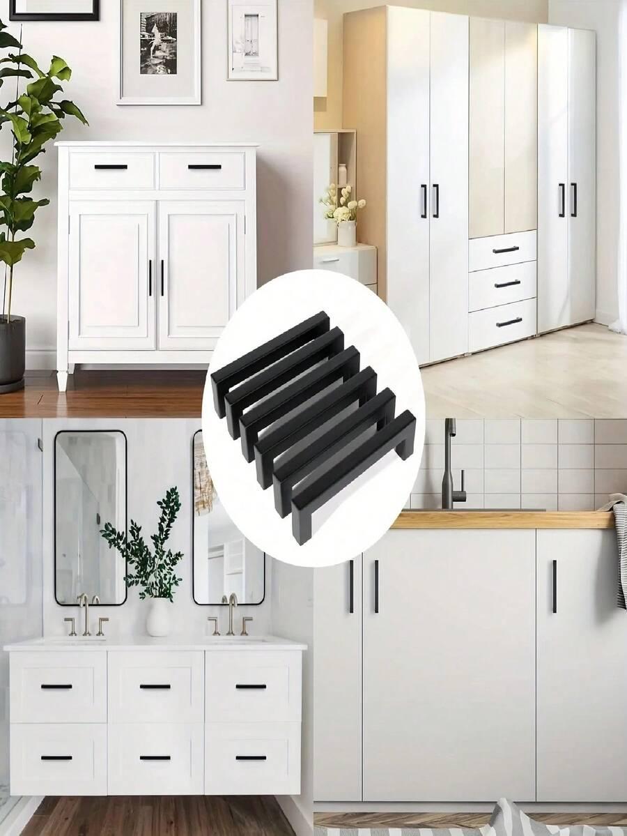 czarny uchwyt meblowy 10-pack