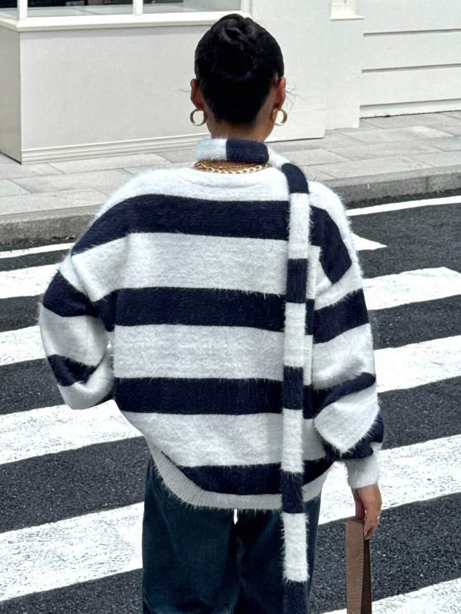 DZIANINOWY SWETER SZALIK ZESTAW
