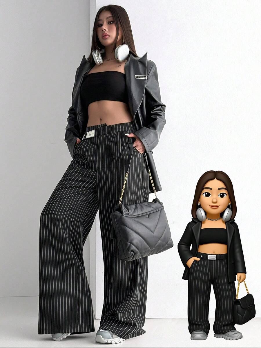 SPODNIE CASUAL W PASKI