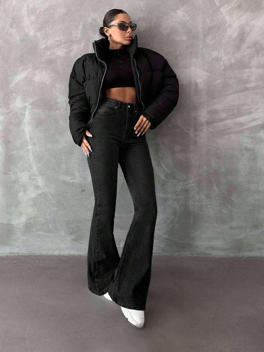 CZARNE SPODNIE JEANS