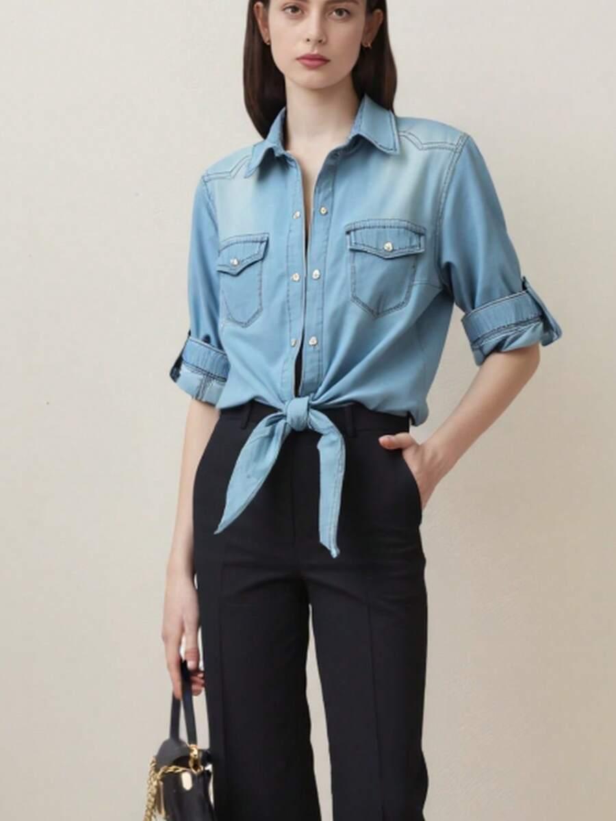 KOSZULA JEANS KIESZENIE
