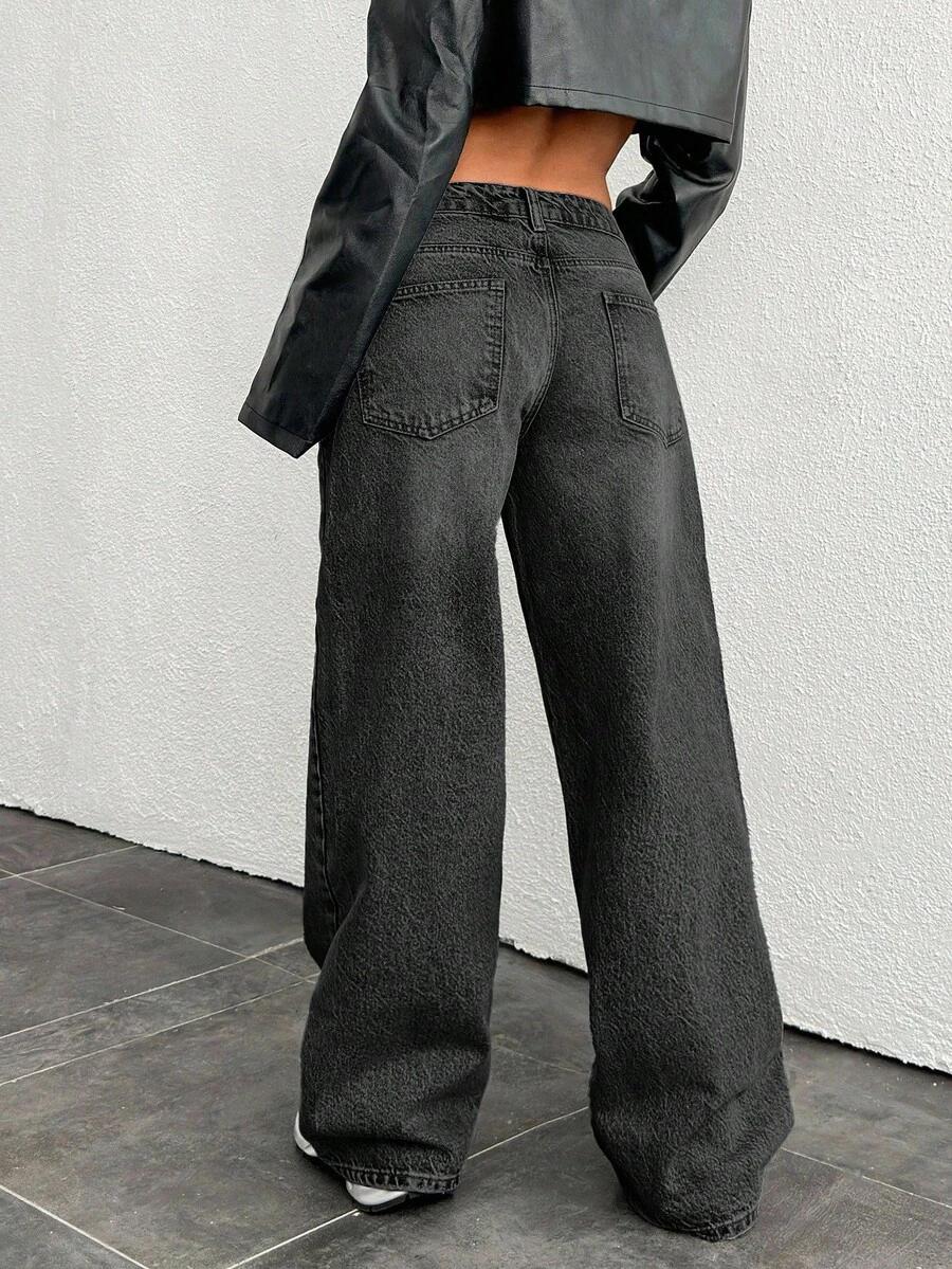 CZARNE SPODNIE JEANS