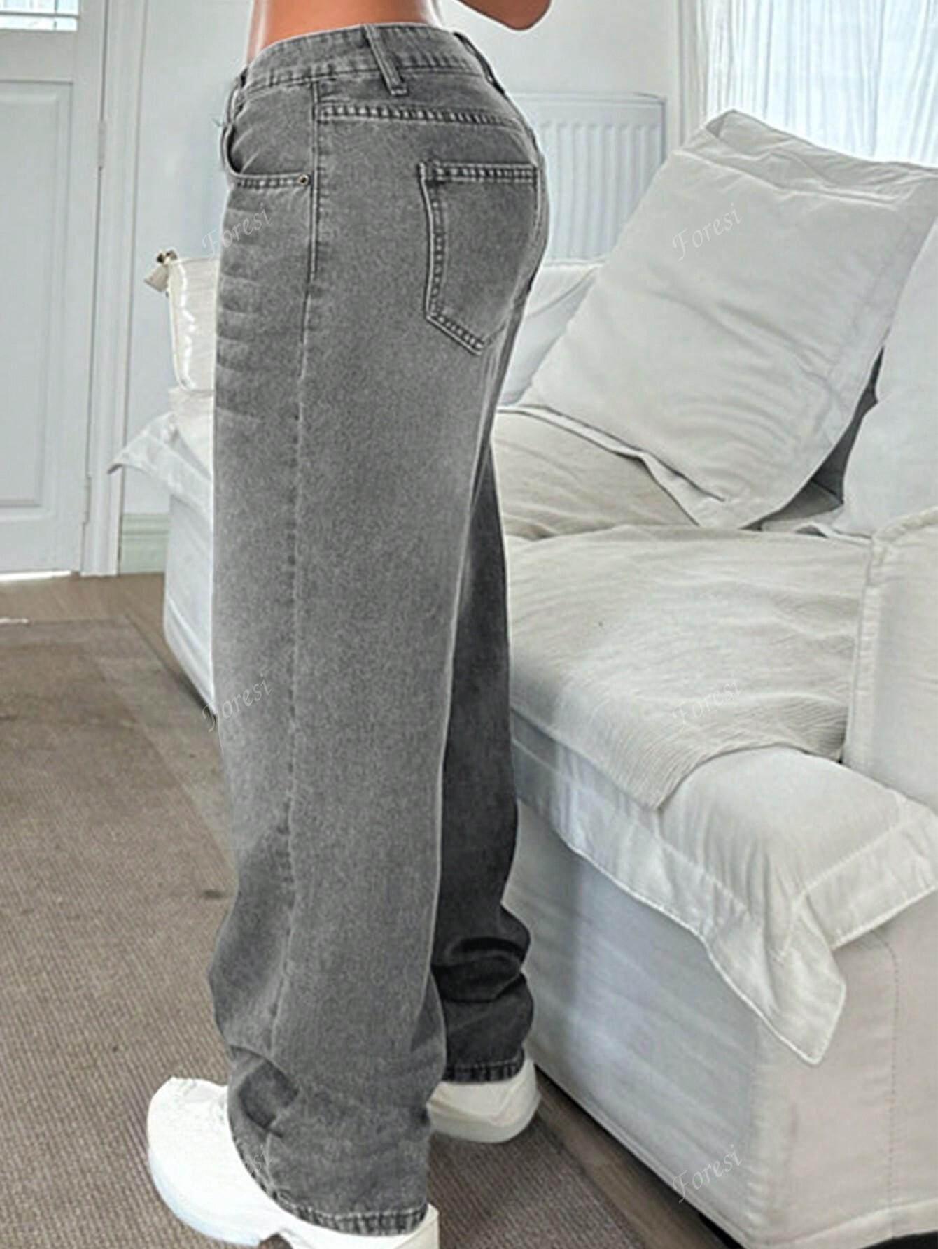 SZARE SPODNIE JEANS 