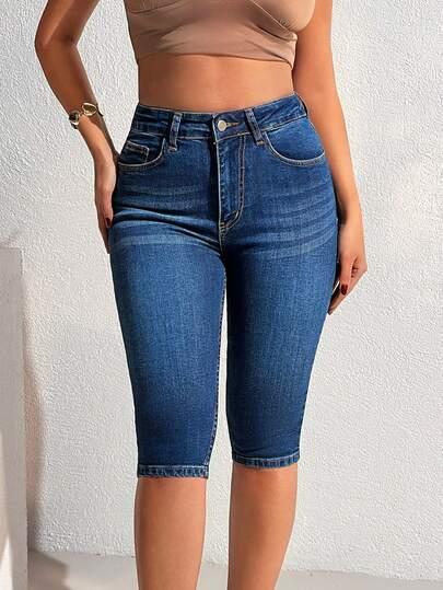 granatowe spodenki jeans 