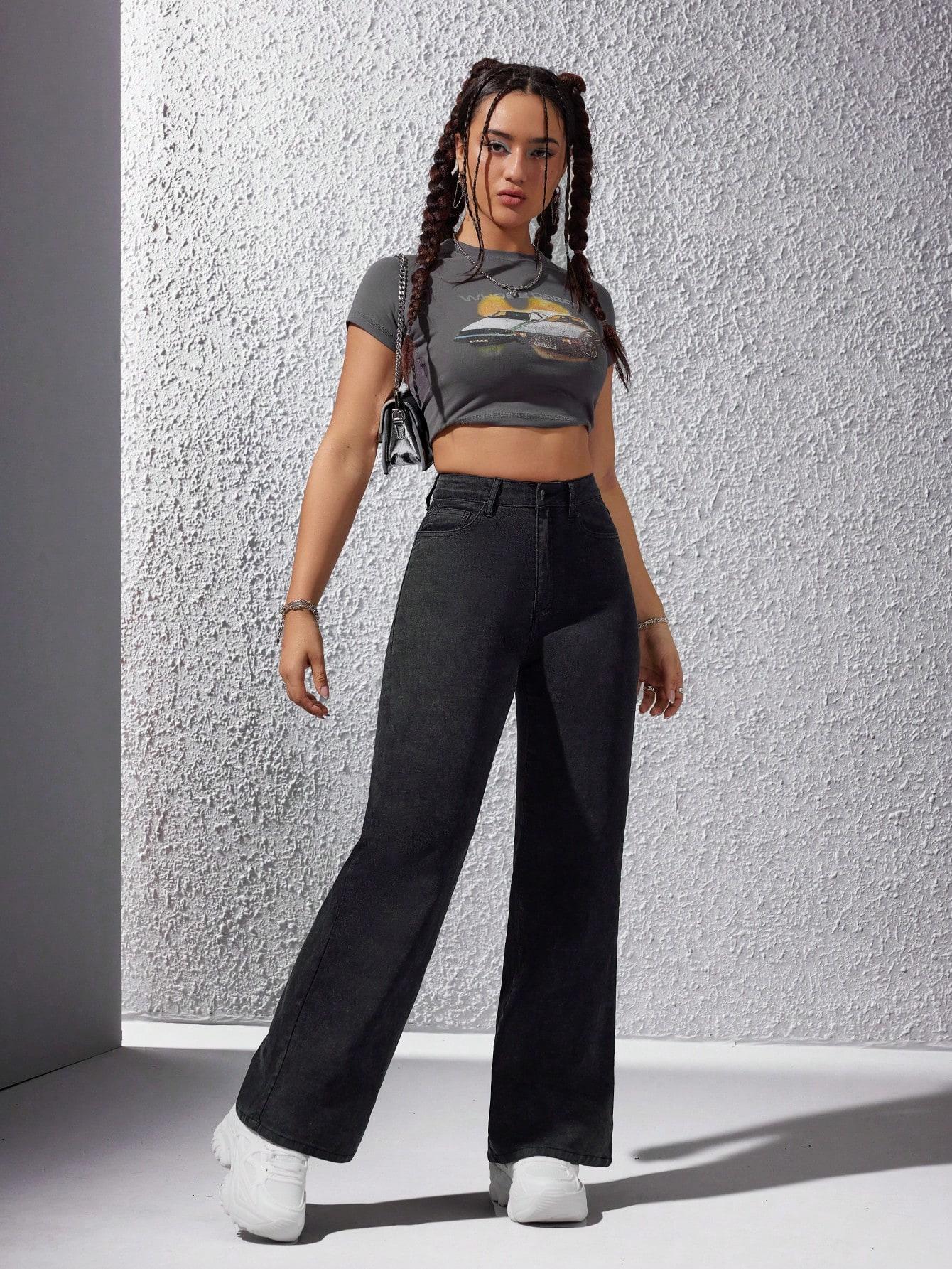 SZARE SPODNIE JEANS KIESZENIE 