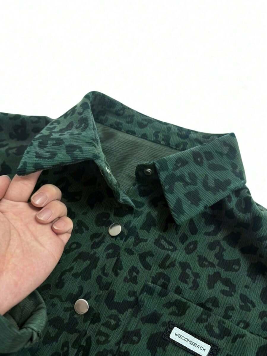 zielona koszula animal print
