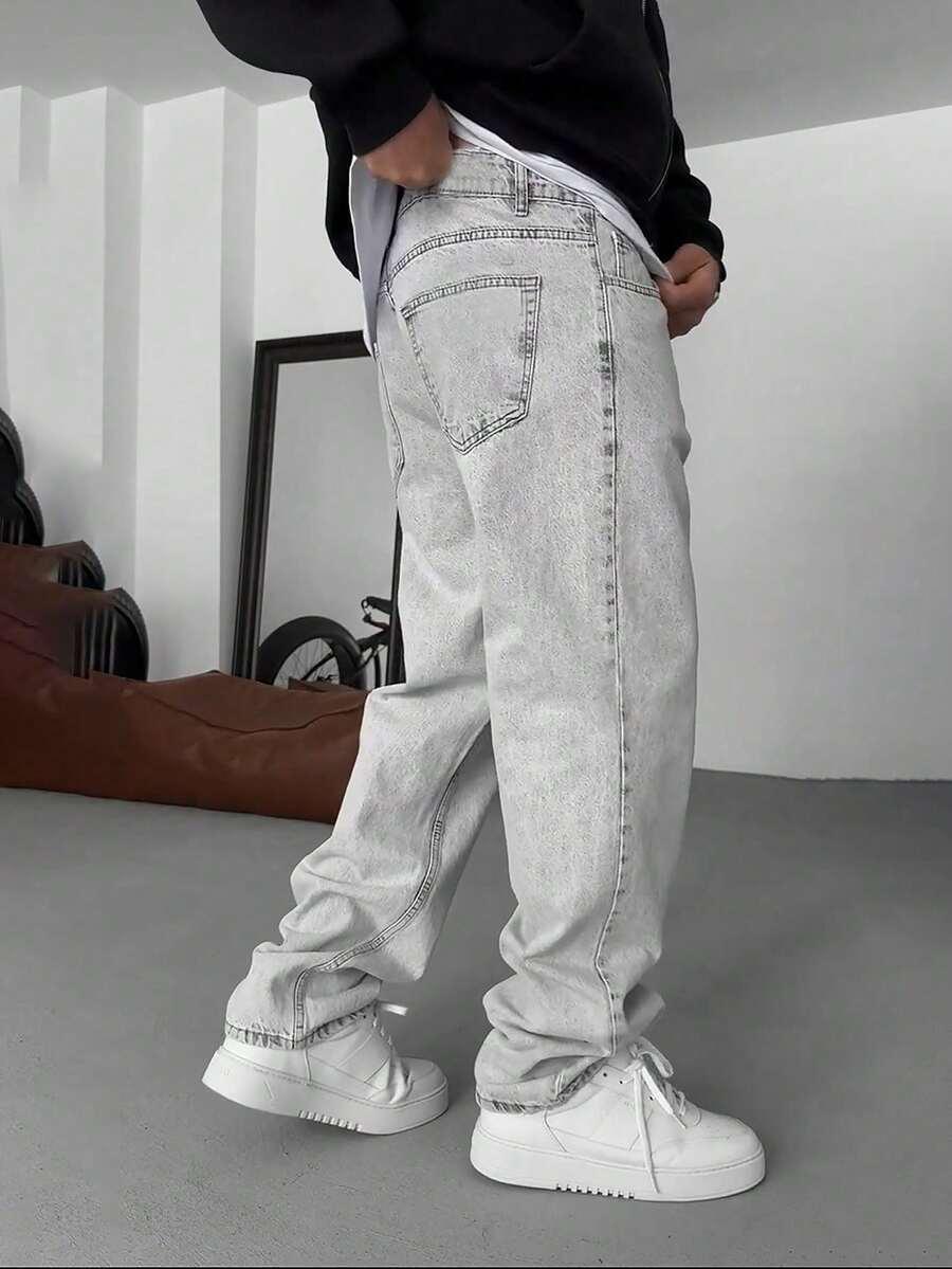 SZARE SPODNIE JEANS 