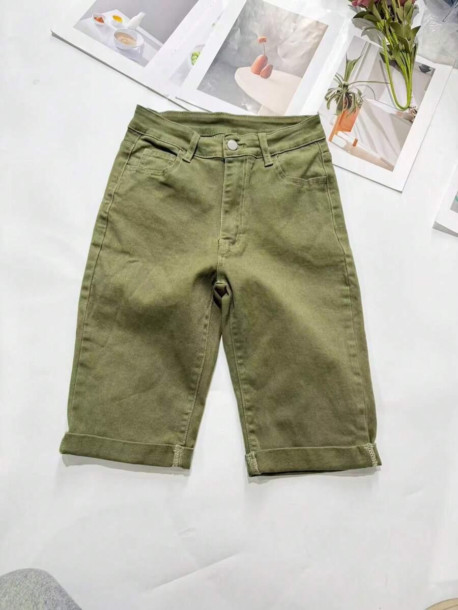 ZIELONE SPODENKI JEANS