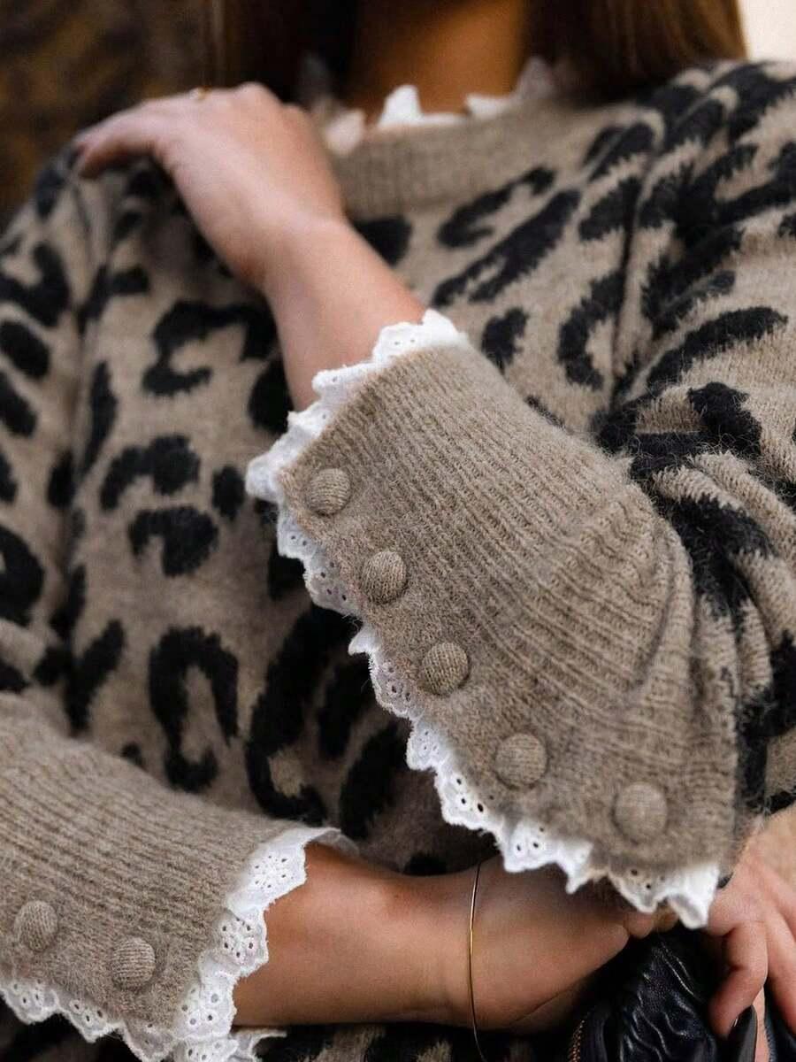 SWETER ANIMAL PRINT KORONKA 