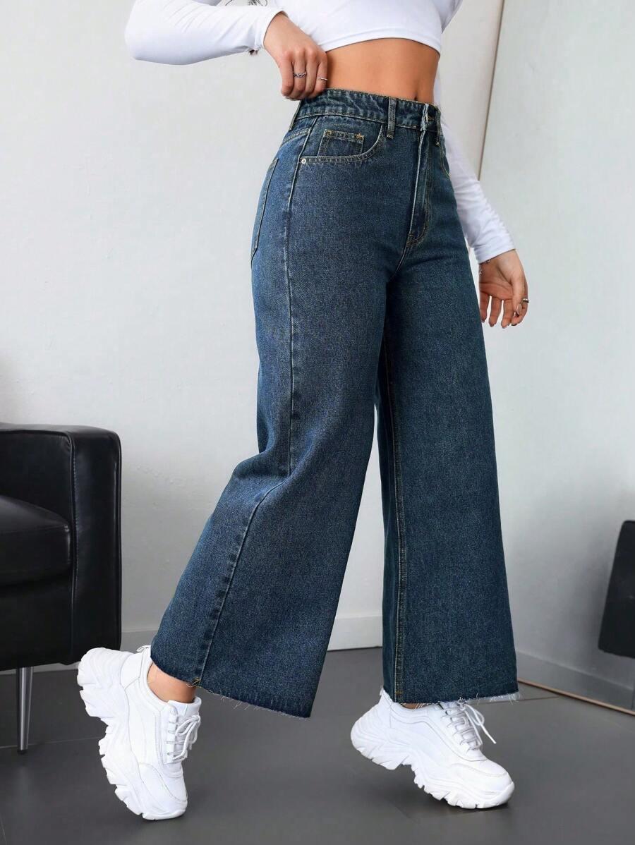 GRANATOWE SPODNIE JEANS