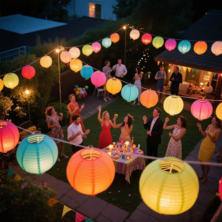 ŻÓŁTY LAMPION PAPIEROWY 10-PACK