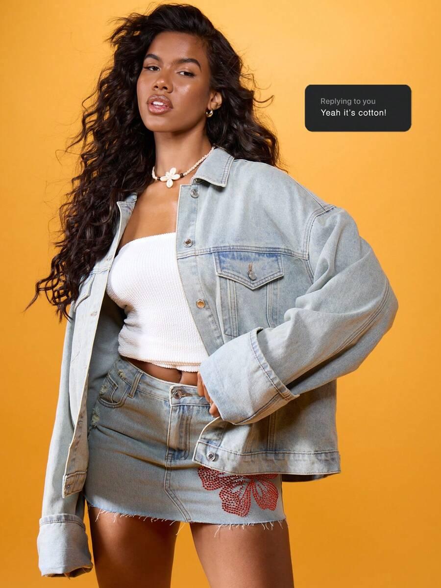 jeansowa kurtka oversize