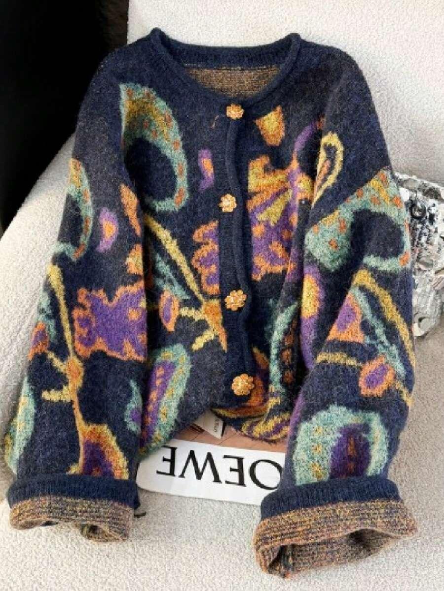 SWETER KARDIGAN PRINT