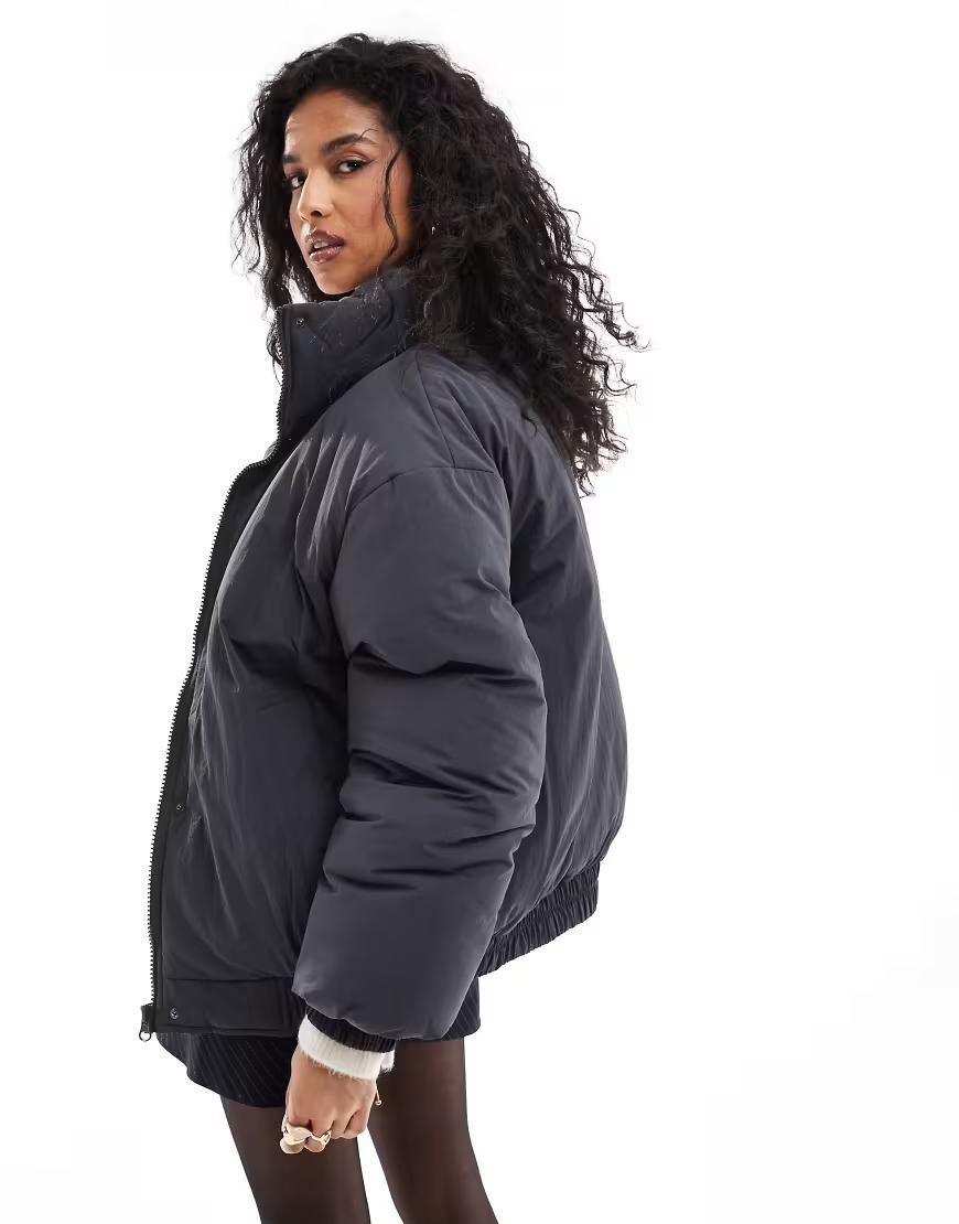 CZARNA KURTKA BOMBER ZIP