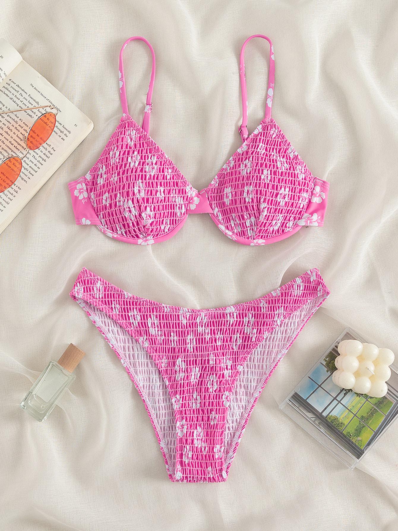 różowa góra od bikini wiązanie