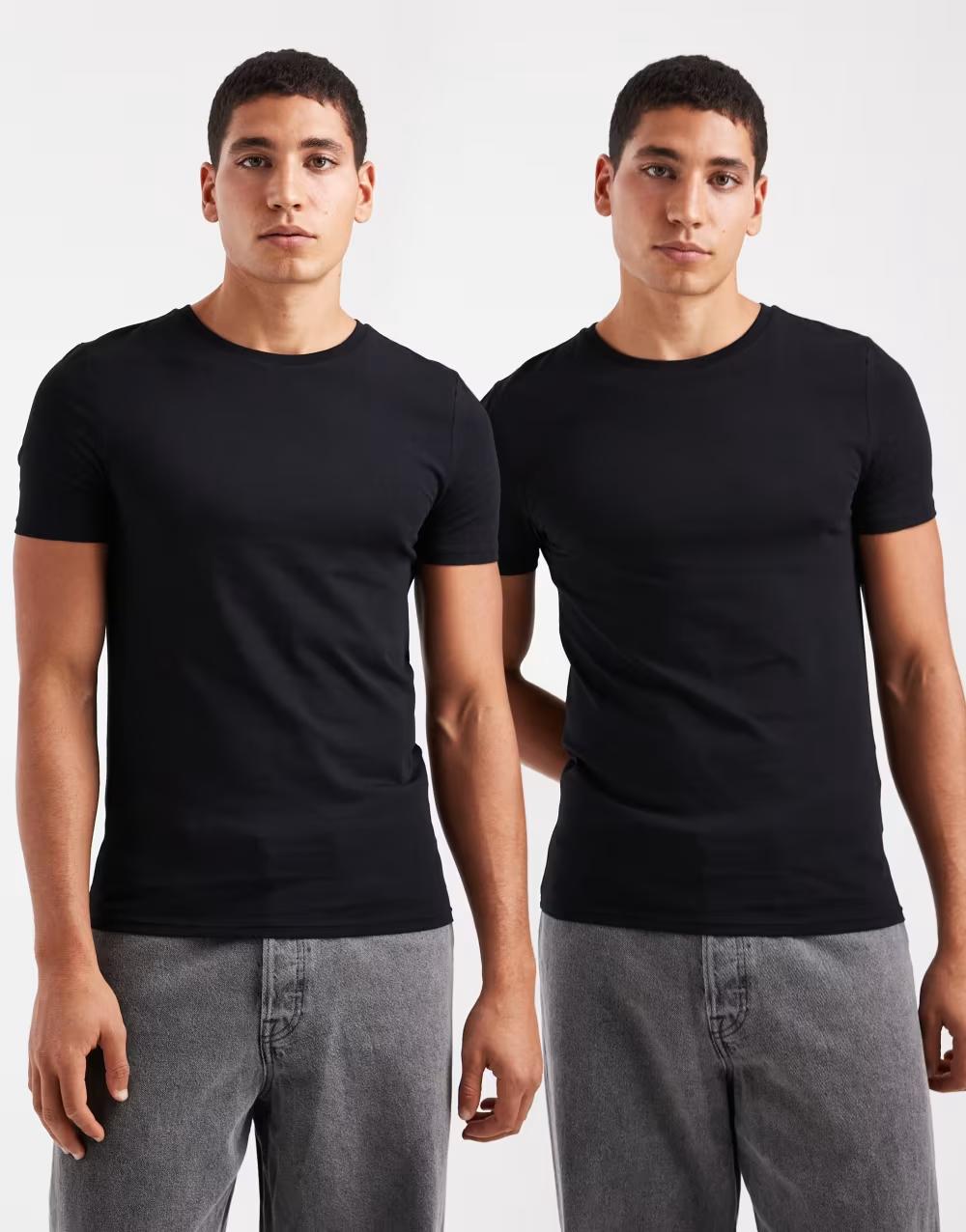 czarny klasyczny t-shirt krótki rękaw