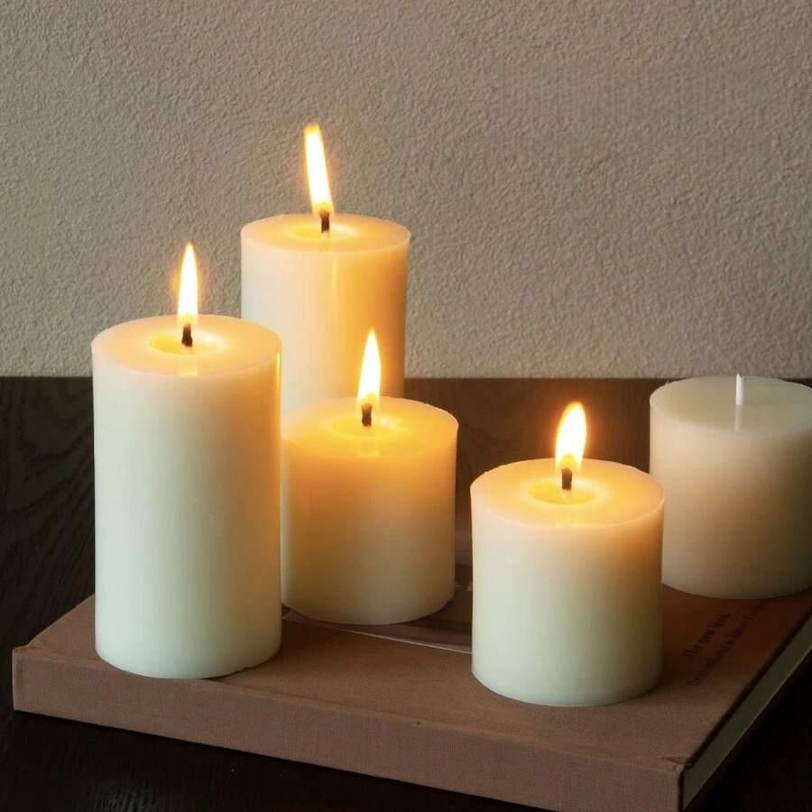 białe świece 3-pack
