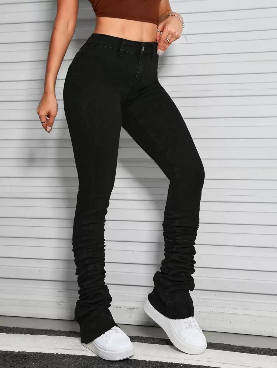 CZARNE SPODNIE JEANS