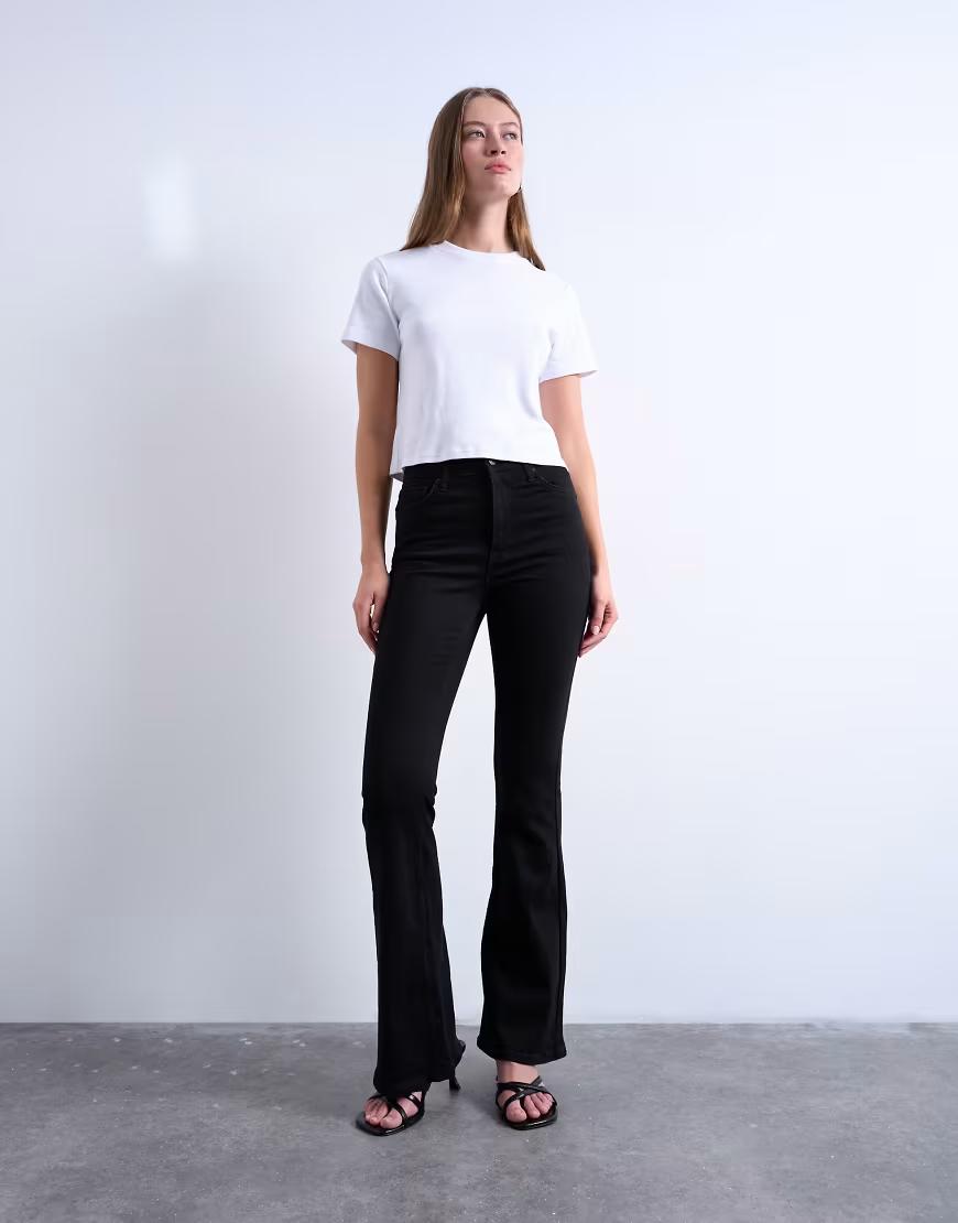 CZARNE SPODNIE JEANS DZWONY 