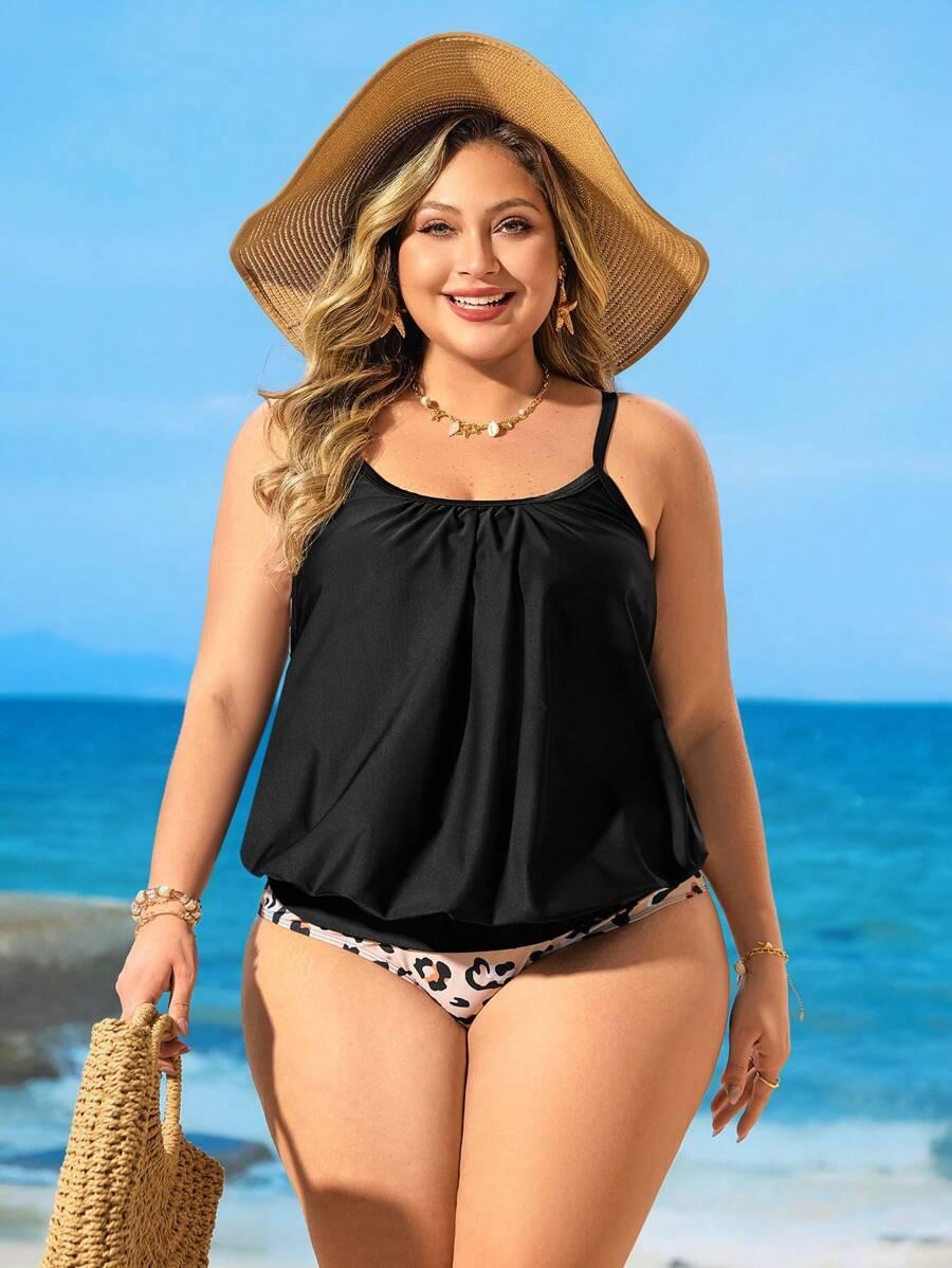 dwuczęściowy strój kąpielowy tankini animal print 