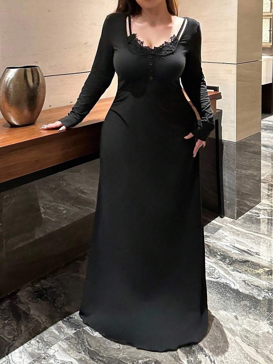 CZARNA MAXI SUKIENKA