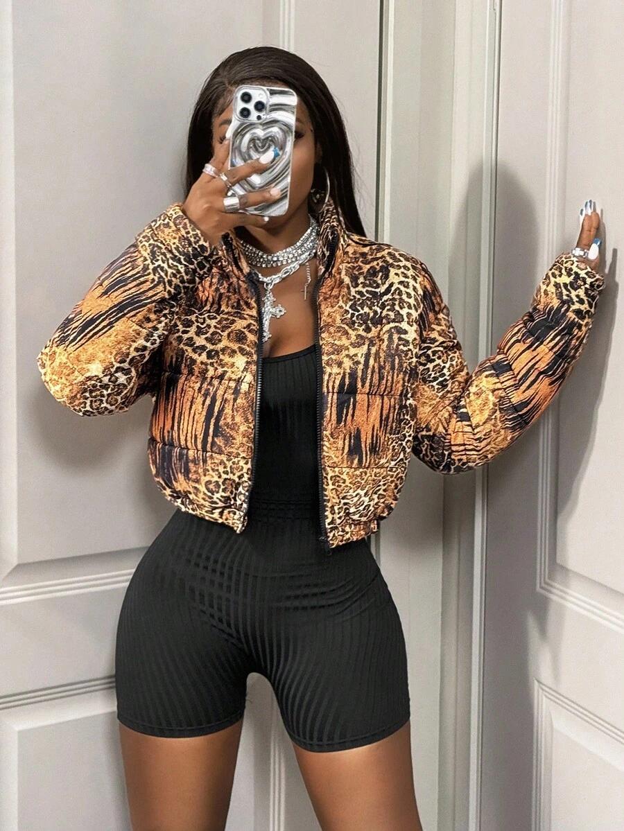 kurtka animal print zamek