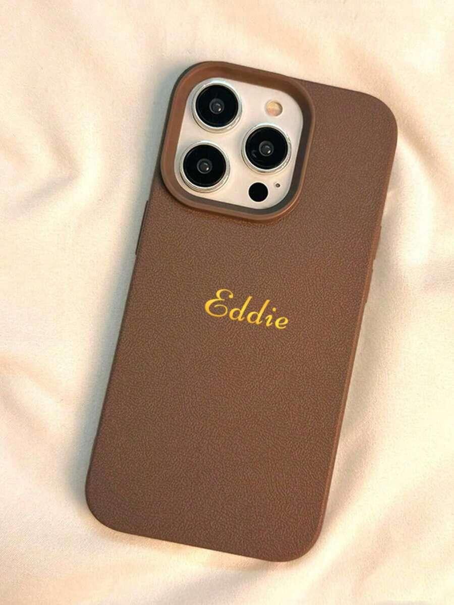 brązowe etui na telefon litera 'a' iphone 16