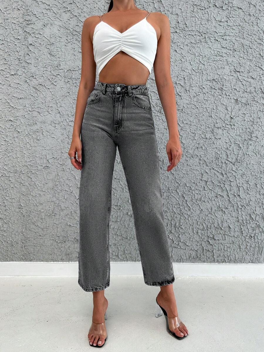 SZARE SPODNIE JEANS 
