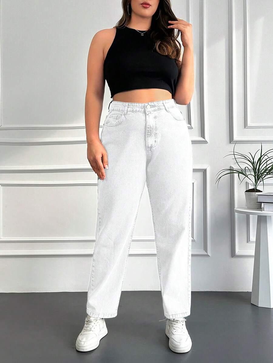 BIAŁE SPODNIE JEANS 