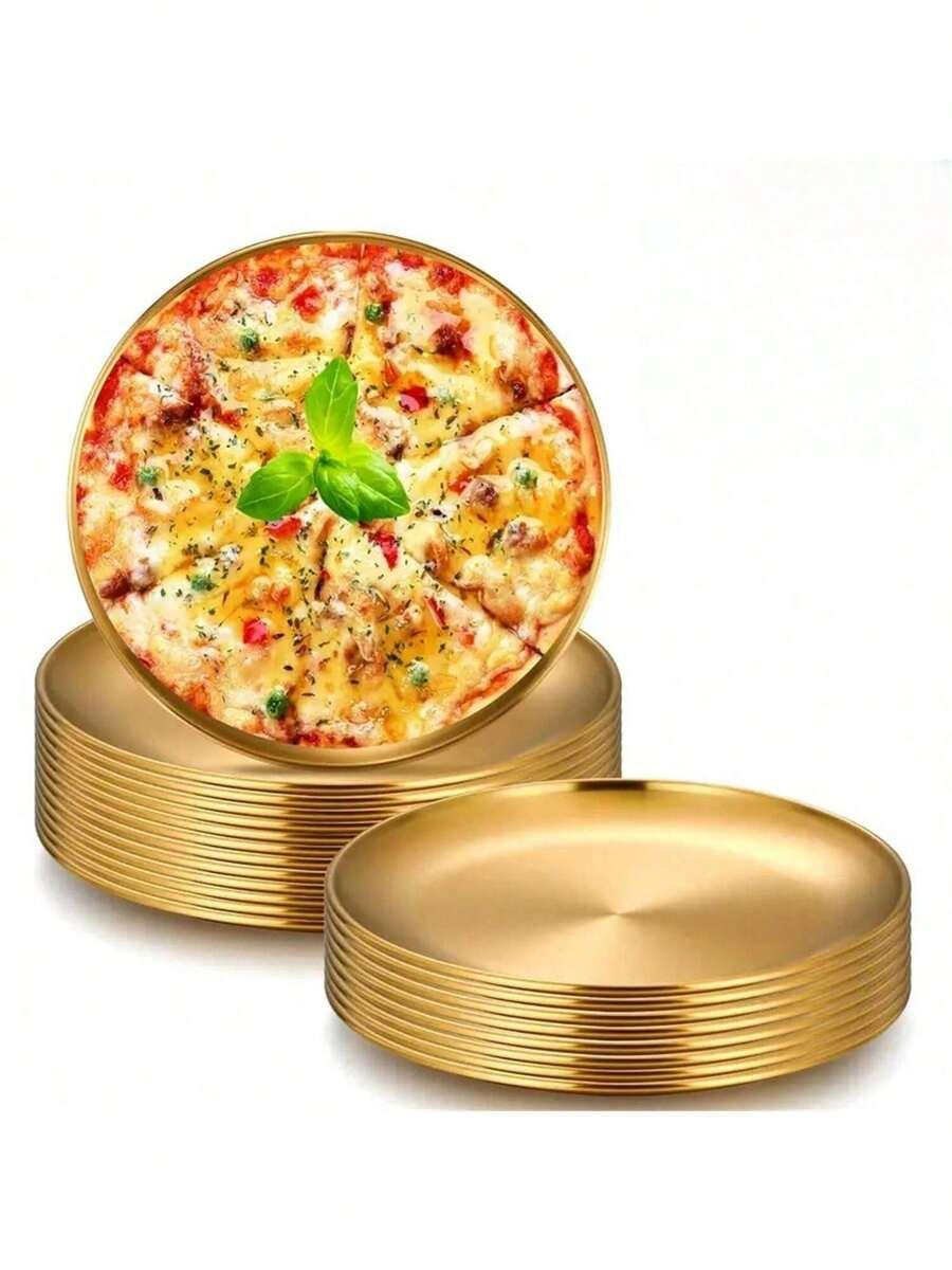 złoty talerz połysk 2-pack