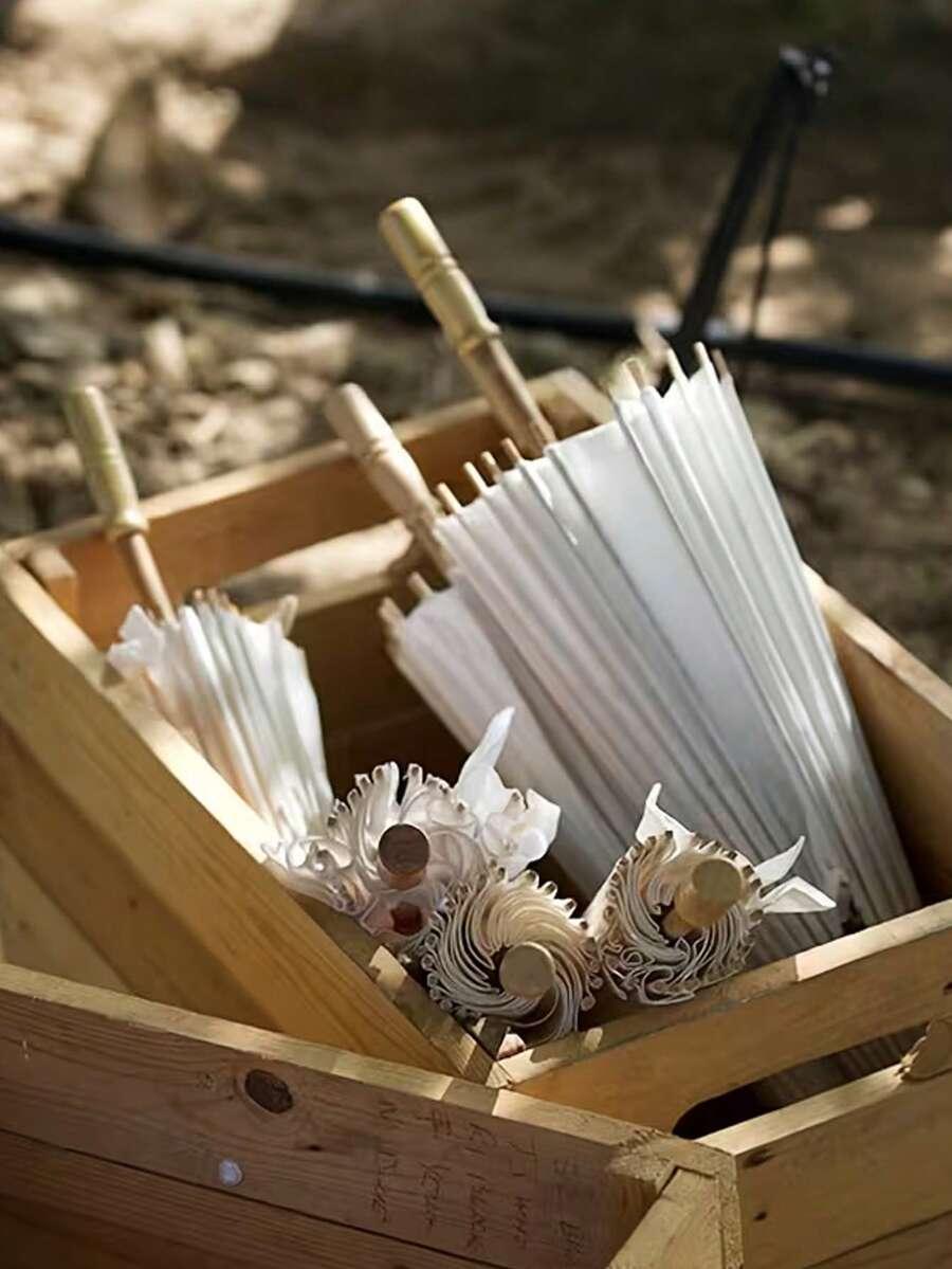 biały mini parasol