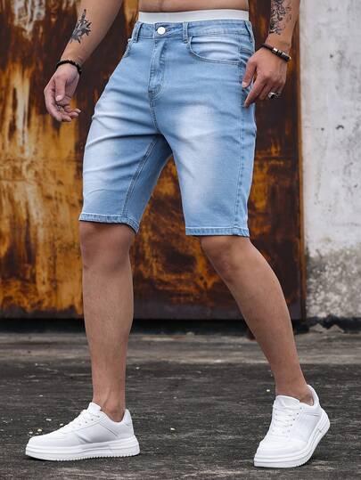 niebieskie spodenki jeans 