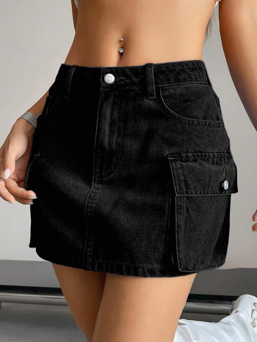 CZARNA SPÓDNICA JEANS