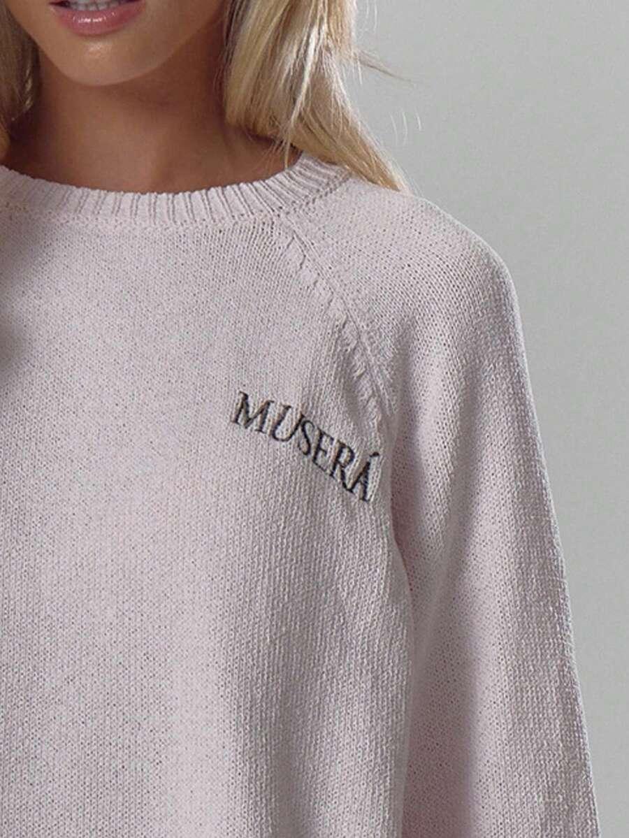 RÓŻOWY SWETER OKRĄGŁY DEKOLT